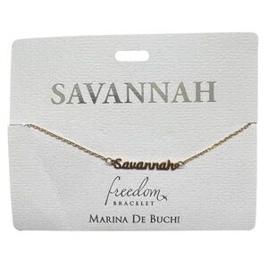 Marina De Buchi Personalized Luxe Name Savannah Freedom Bracelet Jewelry NWT
